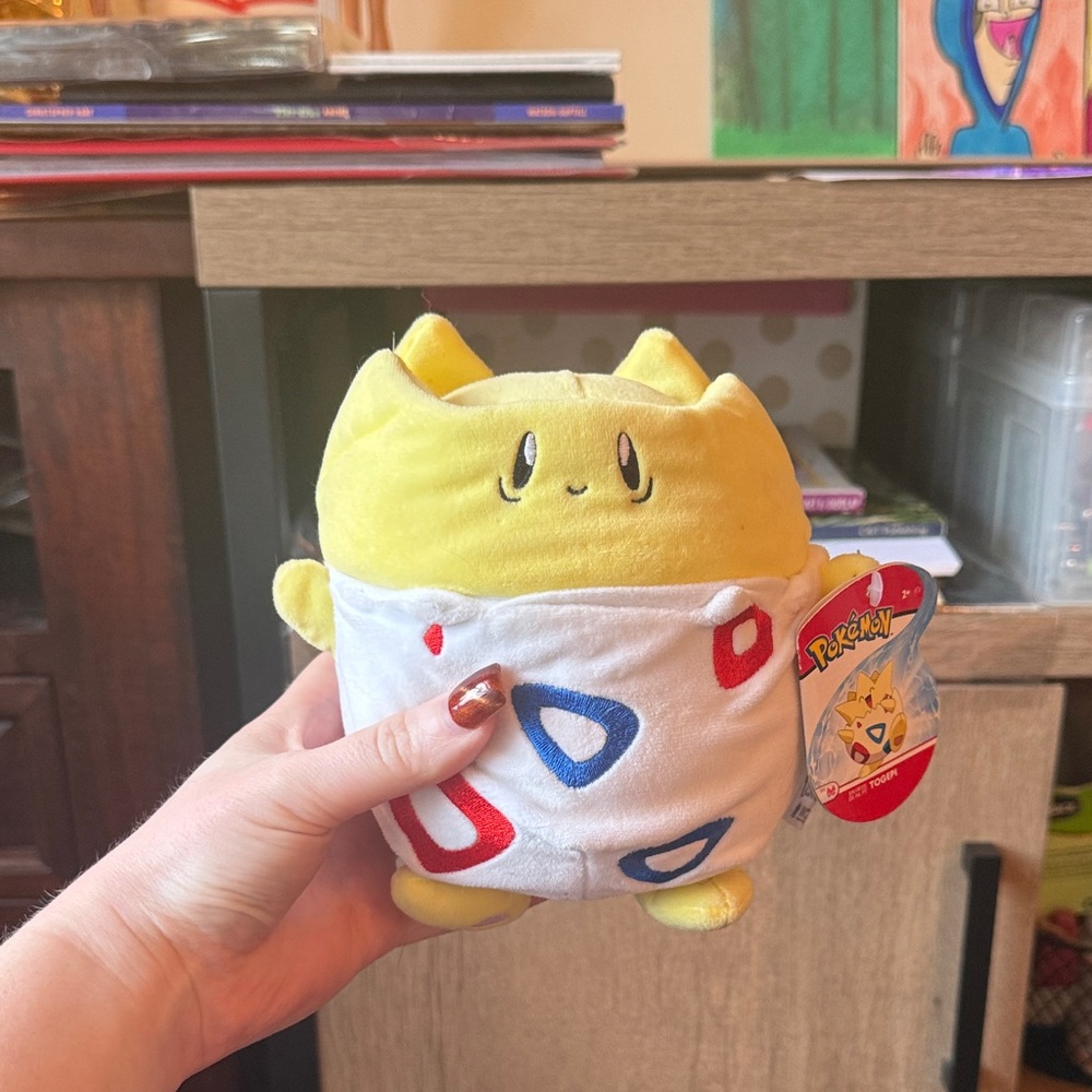 Togepi Yellow Plush Toy with White and Red Accents